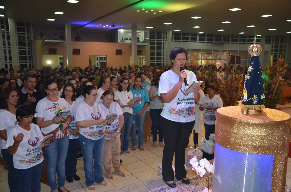 Paróquia de Maracaju durante a novena a Nossa Senhora Aparecida - Foto Pascom