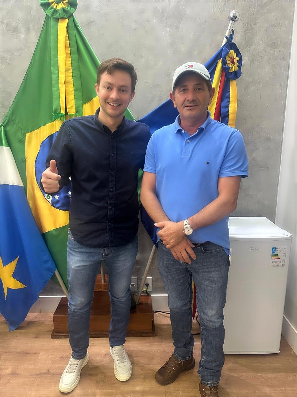 Prefeito Lucas Foroni e vereador de Maracaju Catito (Assessoria)