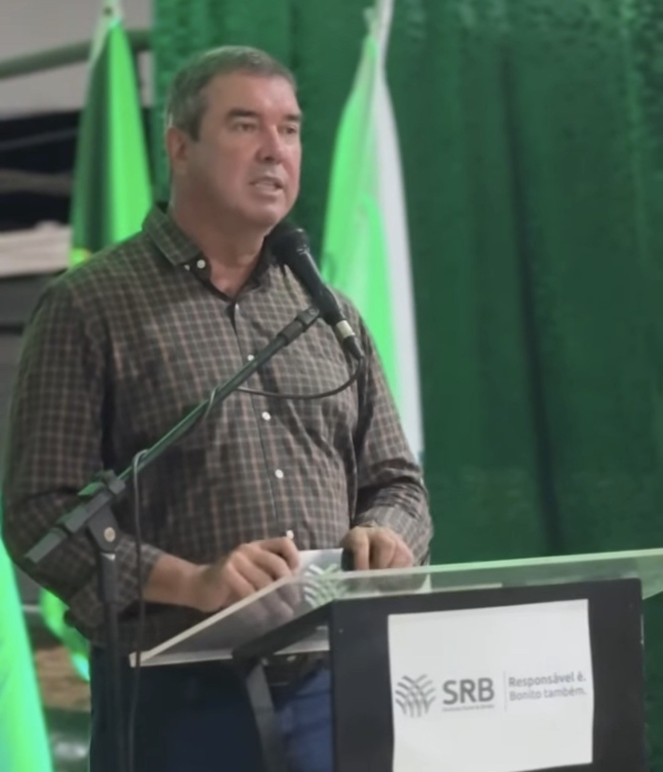 Governador Eduardo Riedel durante posse Sindicato Rural de Bonito (Tudodoms)