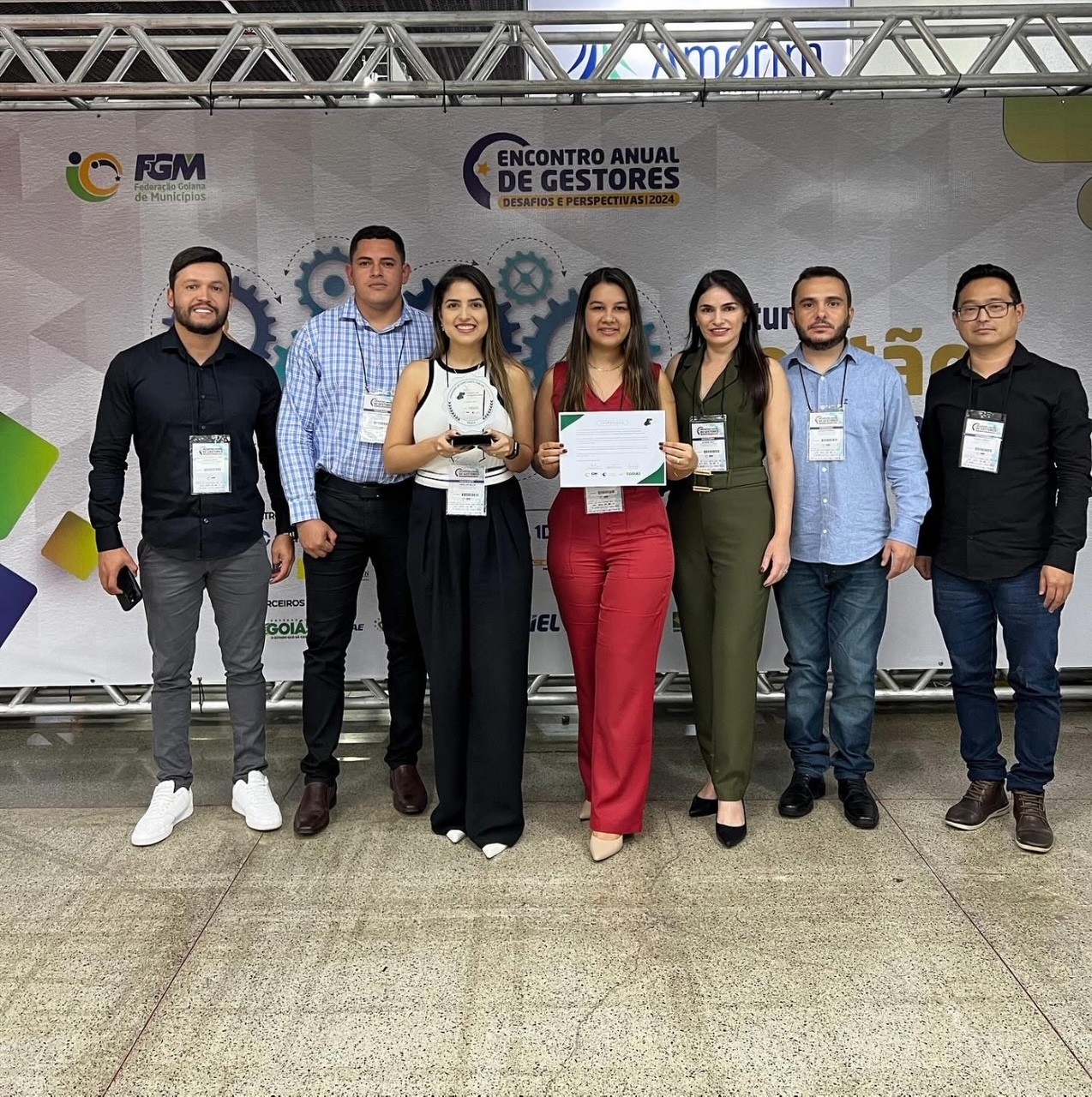 Equipe da prefeitura de Chapadão do Céu no Encontro de Gestores em Goiânia