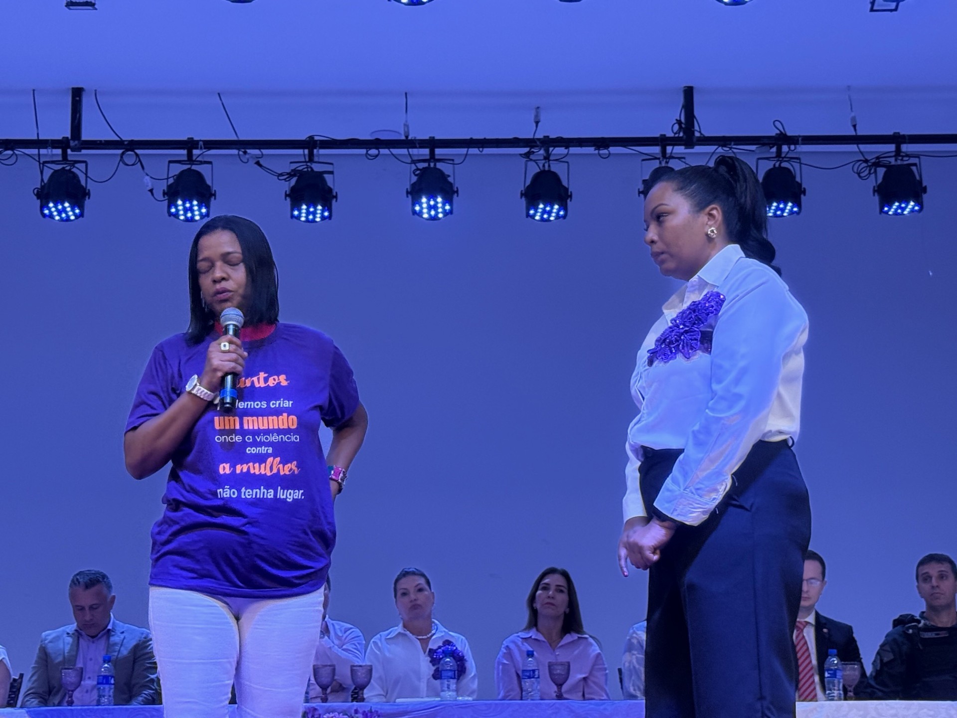 Delaine deu importante depoimento no evento, foi aparada pela Jamaika coordenadoria da mulher (Hosana de Lourdes)