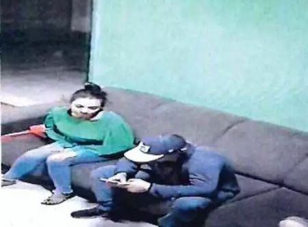 Walter Rafael e Claricia Santos em imagem captada pela camêra de segurança do hotel onde eles se hospedaram em Campo Grande (Foto: Reprodução)
