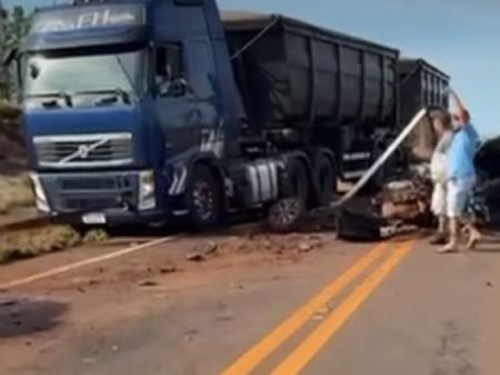 acidente na manhã deste sábado na rodovia que liga Maracaju a Sidrolândia