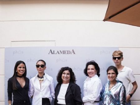 Gabriela Melke, Maria Eleonora Chagas, Jessica Buainain Castro e Cristiane Buainain, proprietárias da Alamadas Multimarca, Marina Buainain e Gabriel Shimitt | Créditos: Divulgação