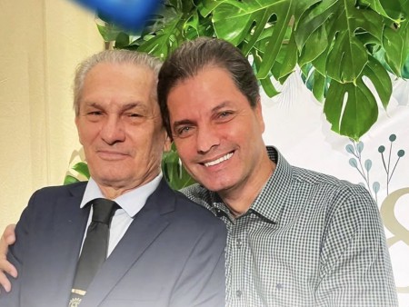 Prefeito Marcos com pai José Calderan Bordin registro em redes sociais