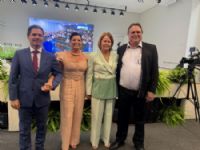 prefeito Marcos Calderan primeira dama Meire: Joana Christianini e o vice Maurão