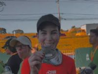 Primeira dama Mônica Riedel que completou 21 km na Maratona Campo Grande