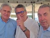 Governador do estado de Goiás Ronaldo Caiado, prefeito de Chapadão do Céu Vinicius Terin e o vice governador Daniel Vilela