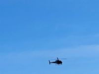 Helicóptero da PM sobrevoando o município de \Maracaju