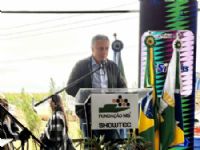 O vereador durante abertura da feira agropecuária em Maracaju