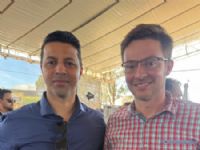 Bruno Barros vereador de Maracaju com prefeito Lucas Foroni na Fundação MS
